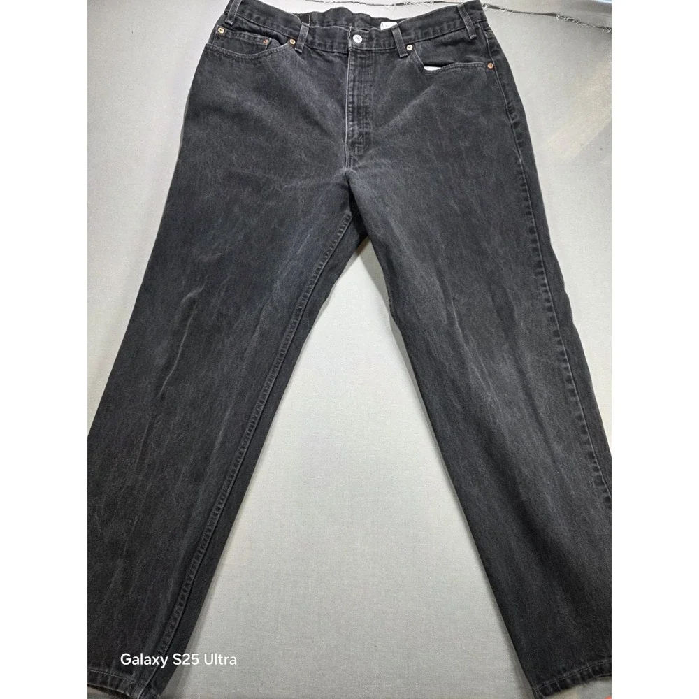 Levis Mens 550 Relaxed Fit 40x32 1999‎ 90s Y2K Black Denim Jeans